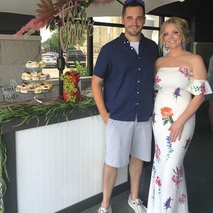 ASOS Floral Mermaid Tail Strapless Dress